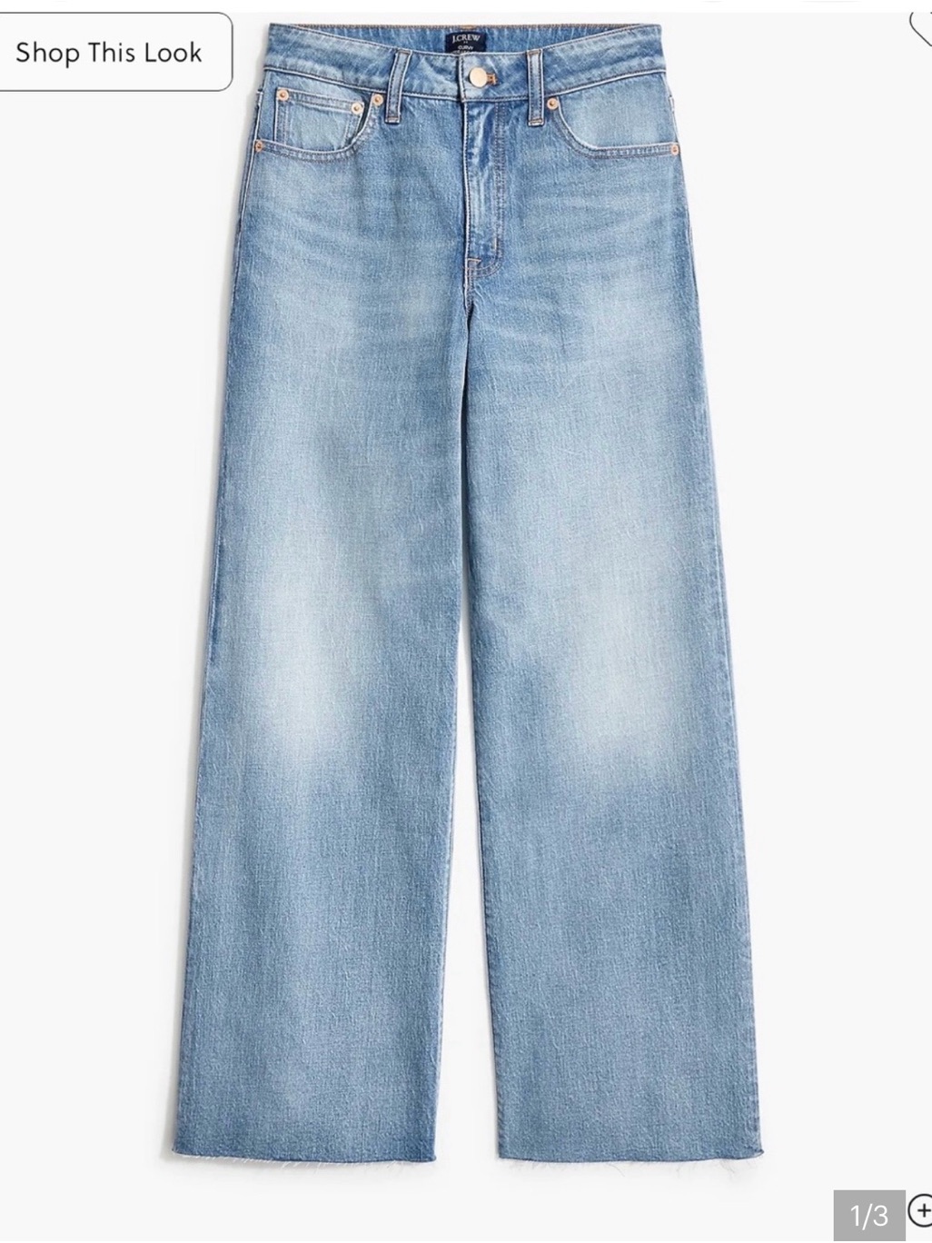 J. Crew Light Wash Wide-Leg Cropped Women's Jeans